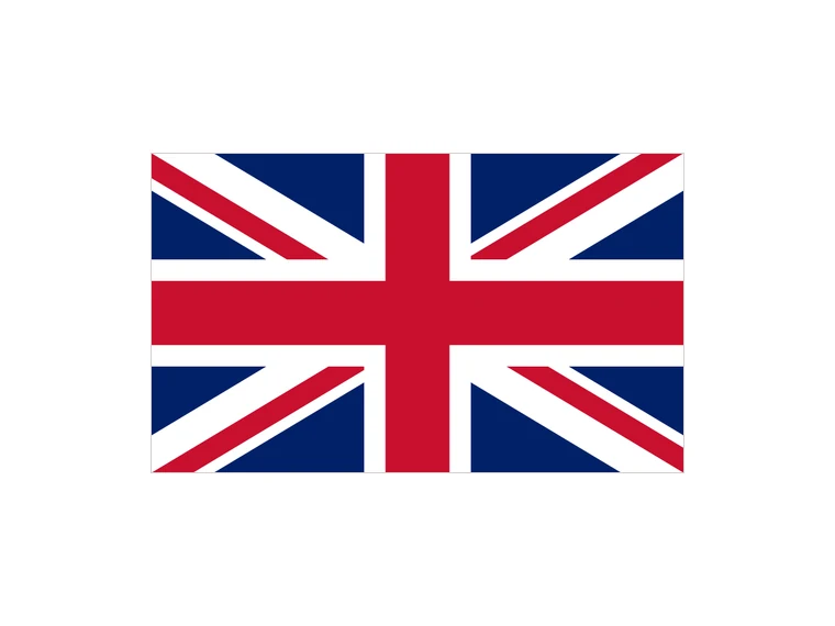 The national flag of United Kingdom, shown whole on the card for that country