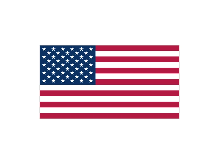 The national flag of United States, shown whole on the card for that country